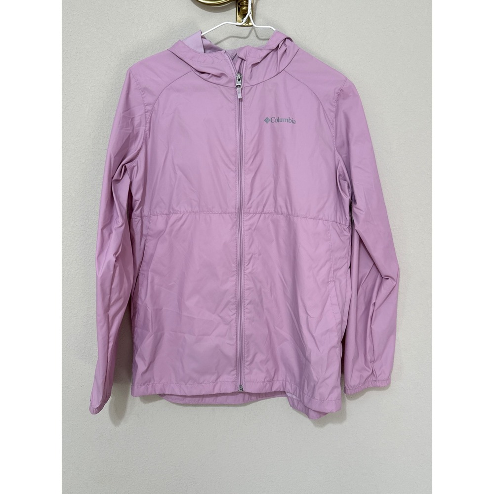 Columbia Switchback II Rain Jacket Youth XL Purple Hooded Windbreaker